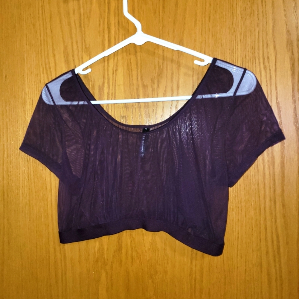 Torrid curve purple mesh crop top size 1